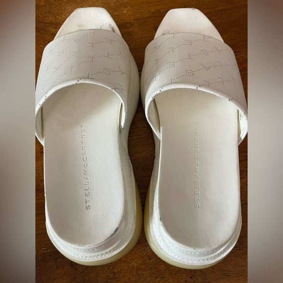 STELLA MCCARTNEY AUTHENTIC Platform Slides Mules White - Picture 4 of 14